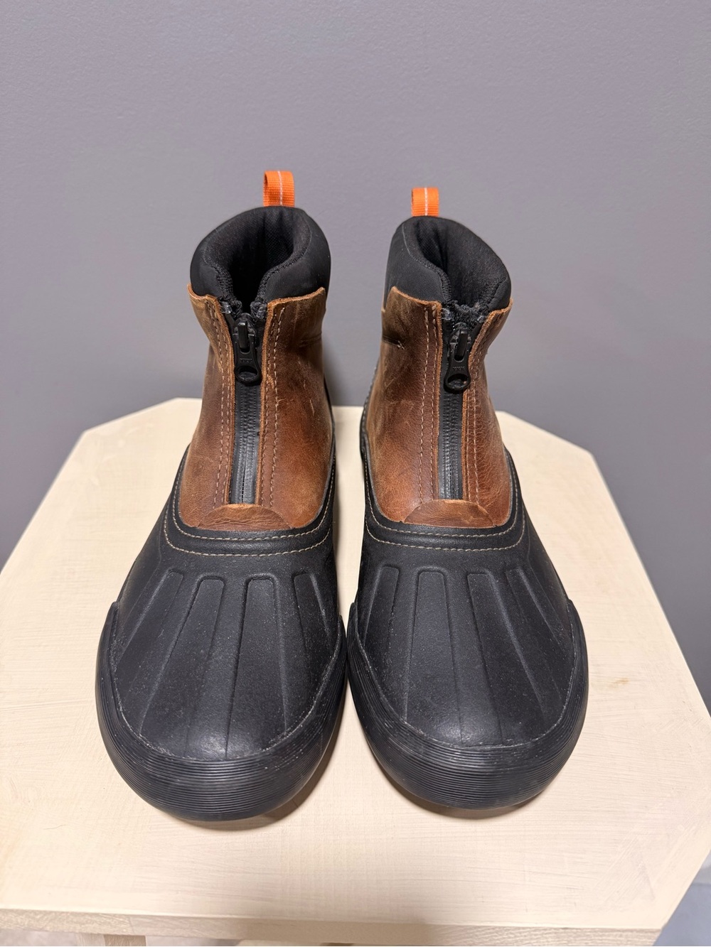 Clark’s Mens Brown and Black Waterproof Zip Duck Boots